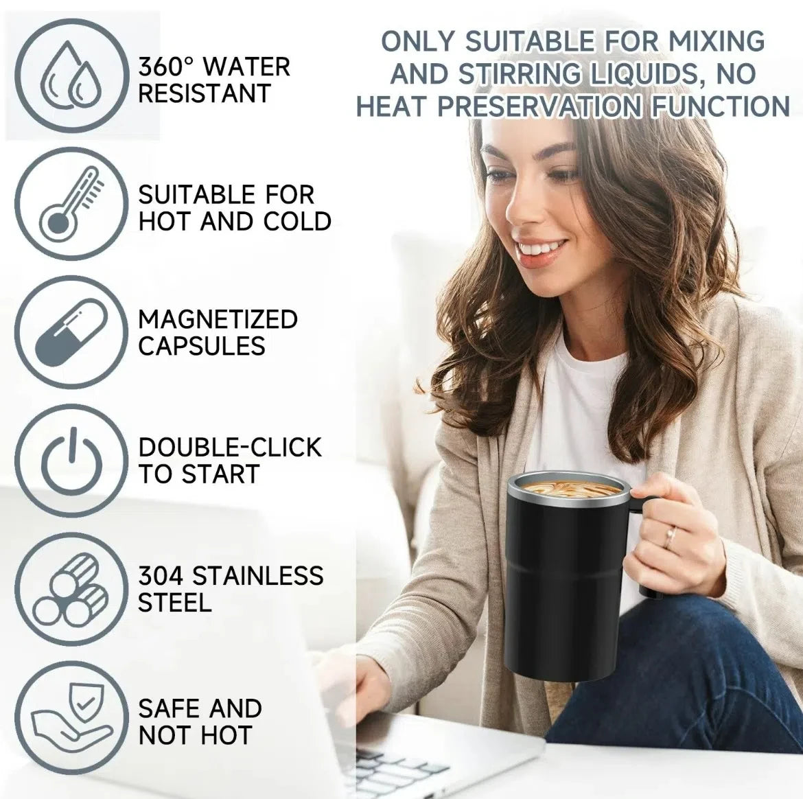 Mini Electric Coffee Self Mixing Mug